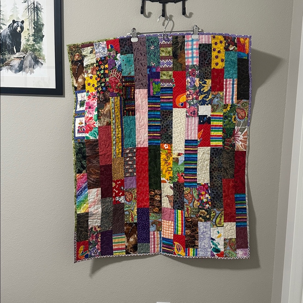 Large baby quilt ~ handmade bright vibrant colors
Approximately 41 x 34 inches - Picture 7 of 7